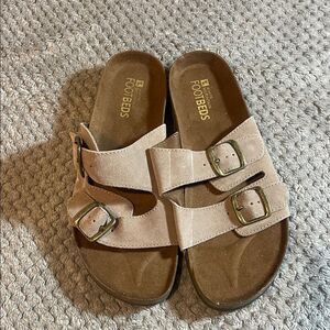 White Mountain Tan Double Buckle Sandals size 11 M